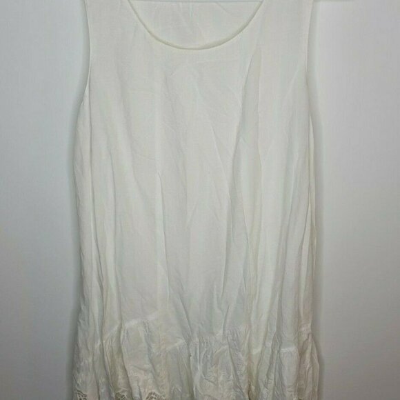 Isabella Sinclair Anthropologie White 100% Cotton Broderie Swing Dress SZ S/P - Picture 2 of 9